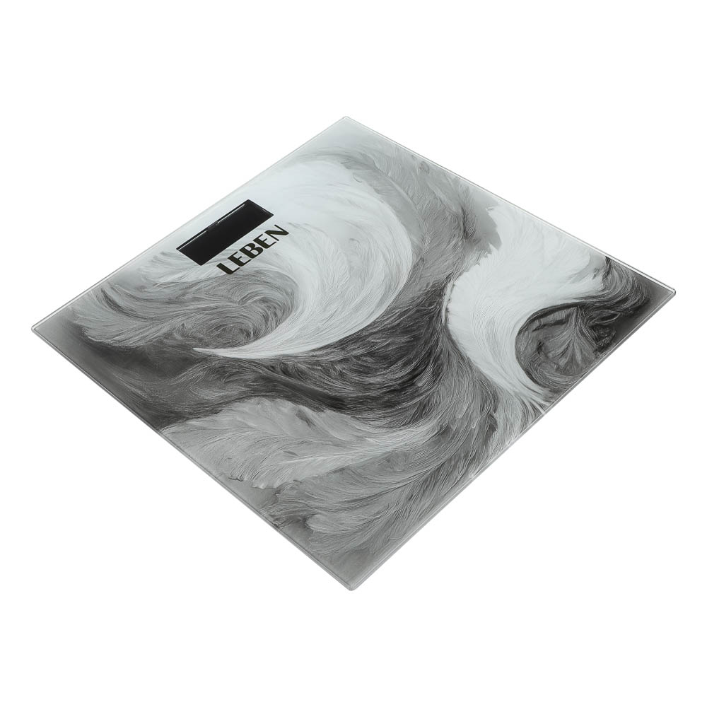 LEBEN Весы напольные электронные "Grey", ЖК-дисплей, макс. нагр.до 180кг, арт.№ 252-101