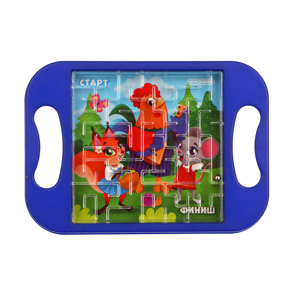 BY Лабиринт с шариком, пластик, 10х7х1см, 4 дизайна, арт.№ 214-057