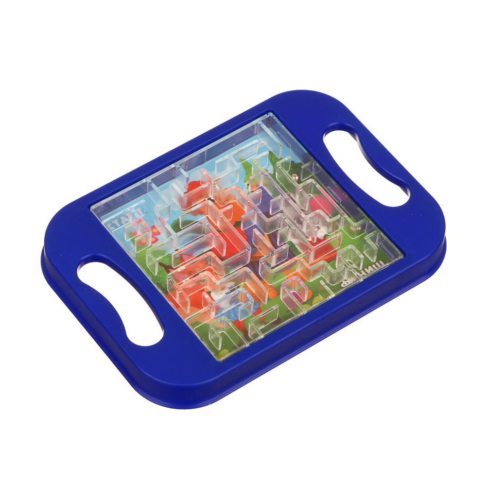 BY Лабиринт с шариком, пластик, 10х7х1см, 4 дизайна, арт.№ 214-057