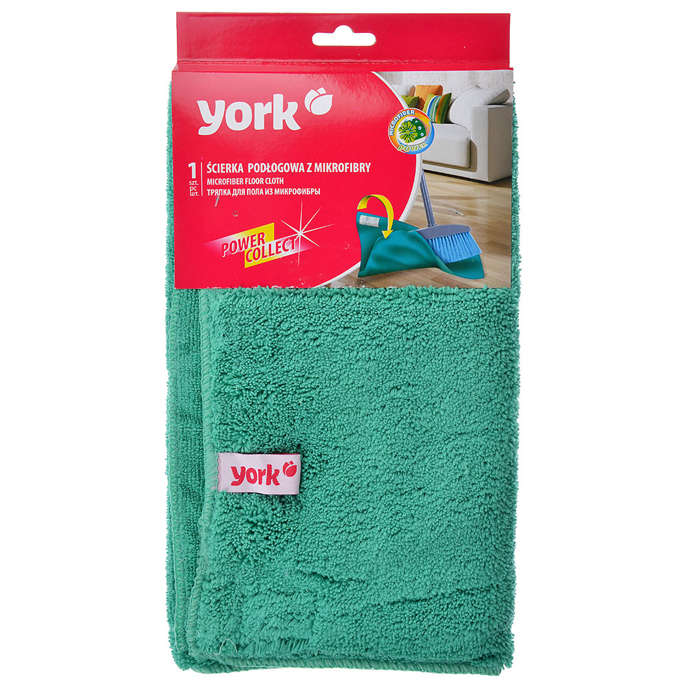 YORK Тряпка из микрофибры для пола двухсторонняя с застежкой 50x60 см., арт. 2607, арт.№ 448-259