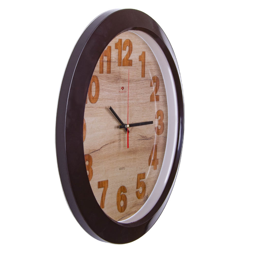 Часы настенные круг d38,5см, корпус темно-коричневый "Эко", арт.№ 581-080