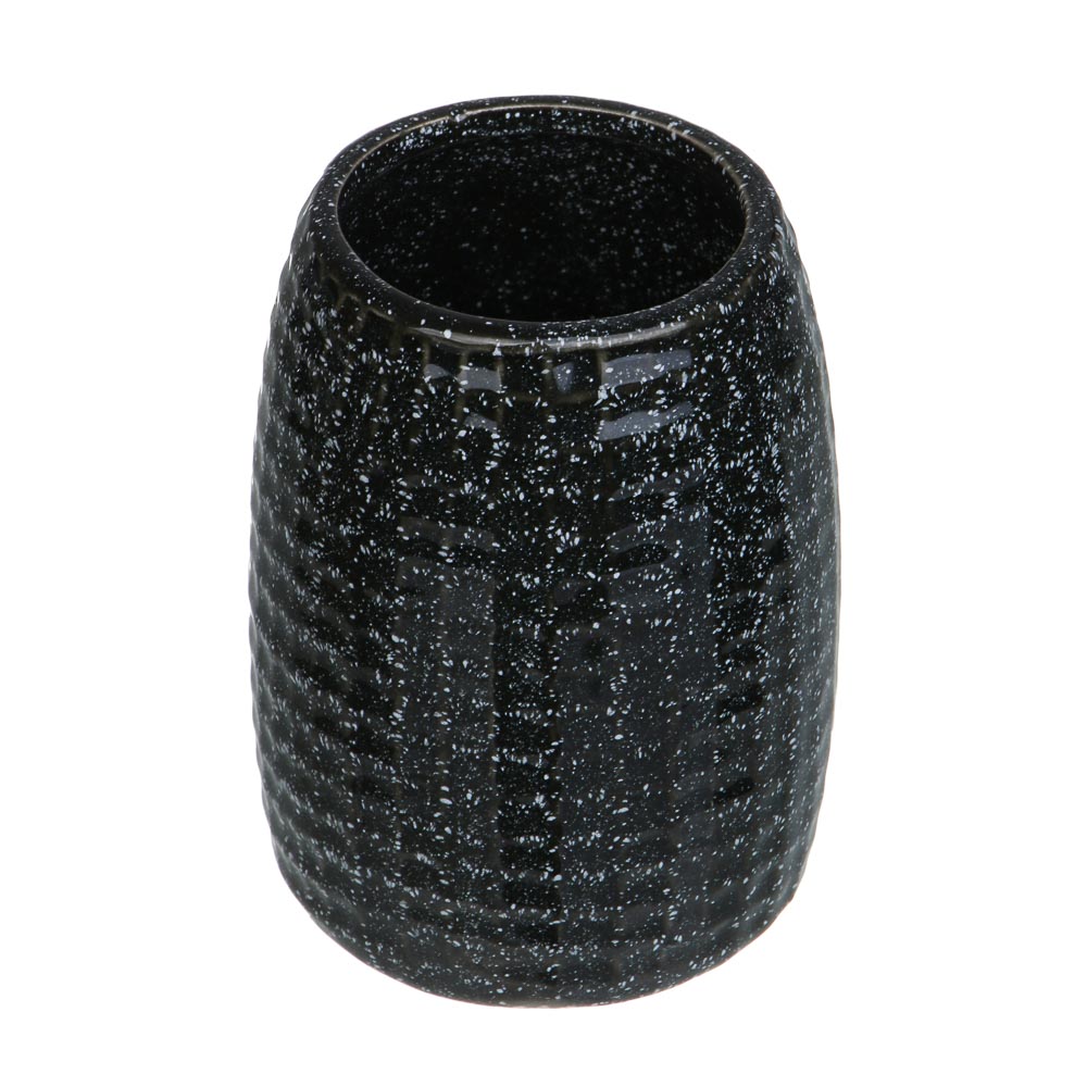 VETTA Стакан для ванной комнаты, керамика, 7x7x10 см, квадро, черный, арт.№ 478-236