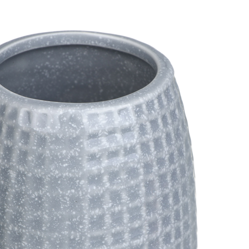 VETTA Стакан для ванной комнаты, керамика, 7x7x10 см, квадро, серый, арт.№ 478-239