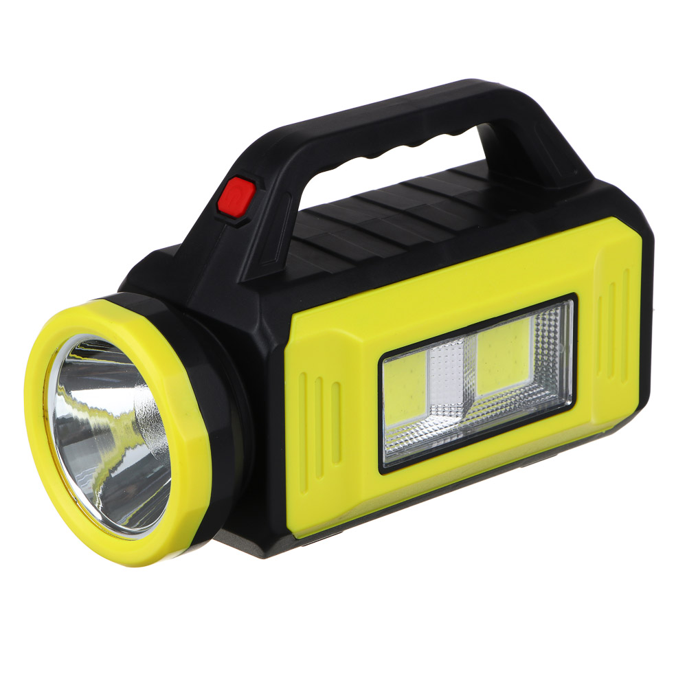 ЕРМАК Фонарь прожектор, солнечная батарея, 2COB+LED, 5 режимов, 2000мАч, 85х130х195 мм, красный свет, арт.№ 223-104