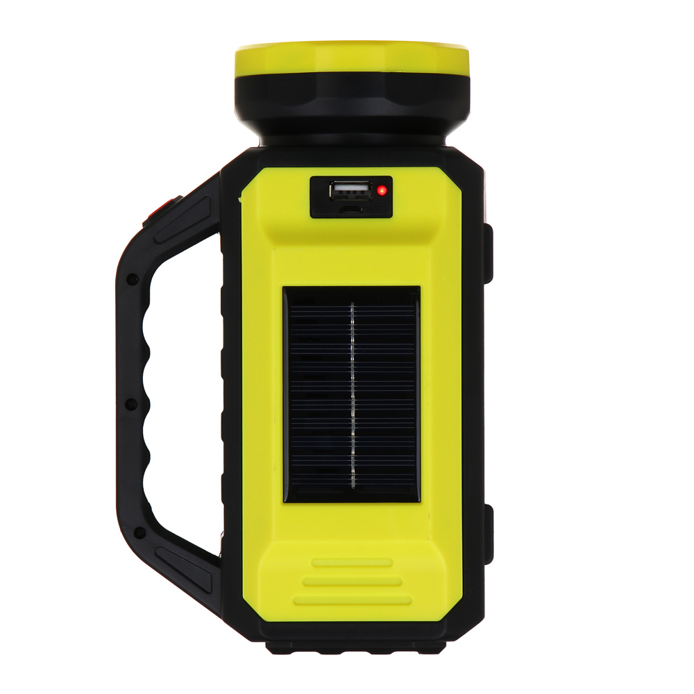 ЕРМАК Фонарь прожектор, солнечная батарея, 2COB+LED, 5 режимов, 2000мАч, 85х130х195 мм, красный свет, арт.№ 223-104