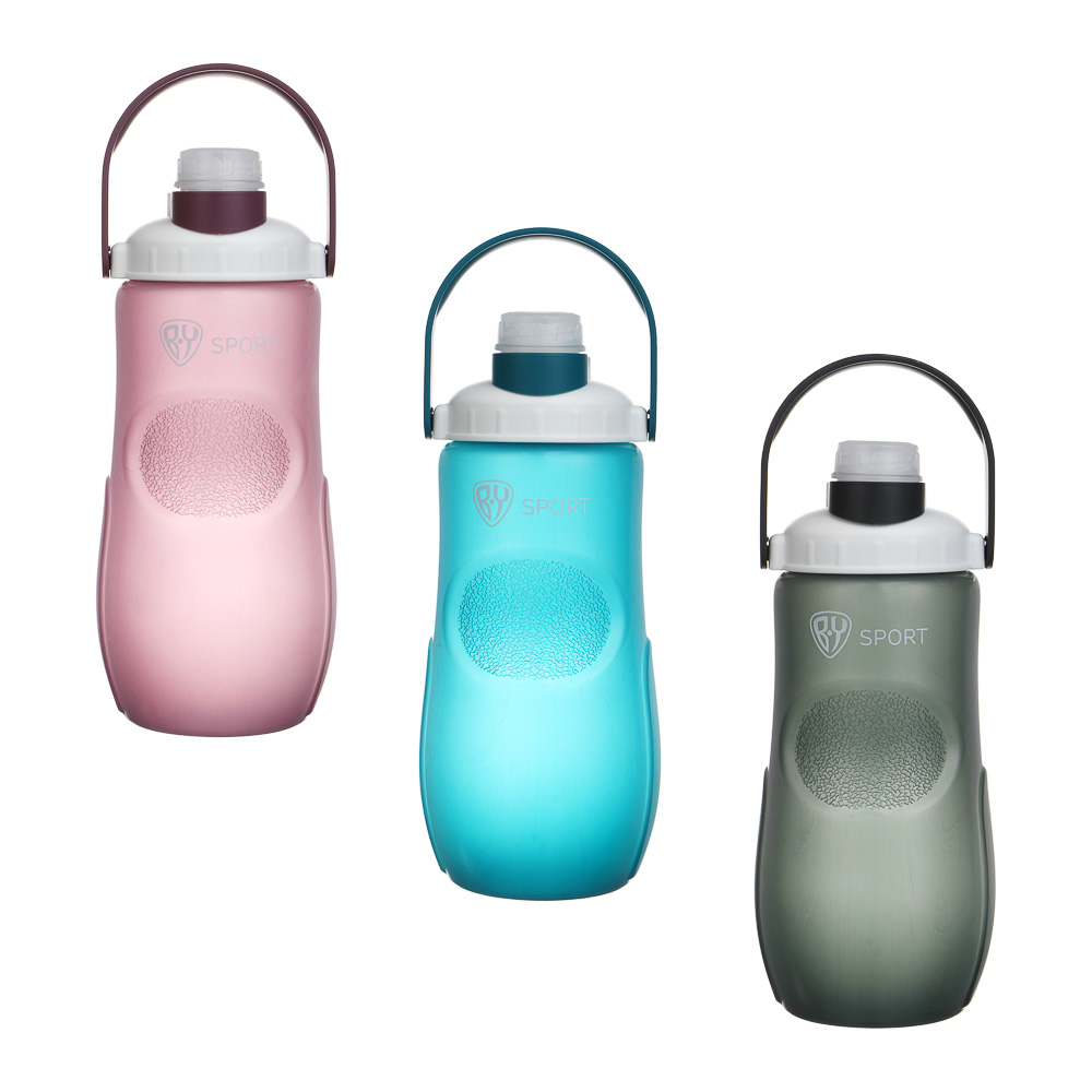 Бутылка для воды тм BY SPORT, 1000мл, 23,5х9,5см, PP, 3 цвета, арт.№ 088-139