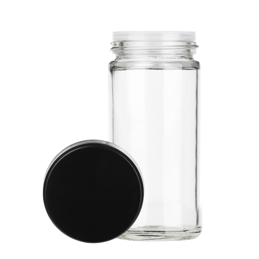 SATOSHI Набор банок для специй 16шт на подставке, 20х20х28см стекло+ABS пластик, черный, арт.№ 828-334