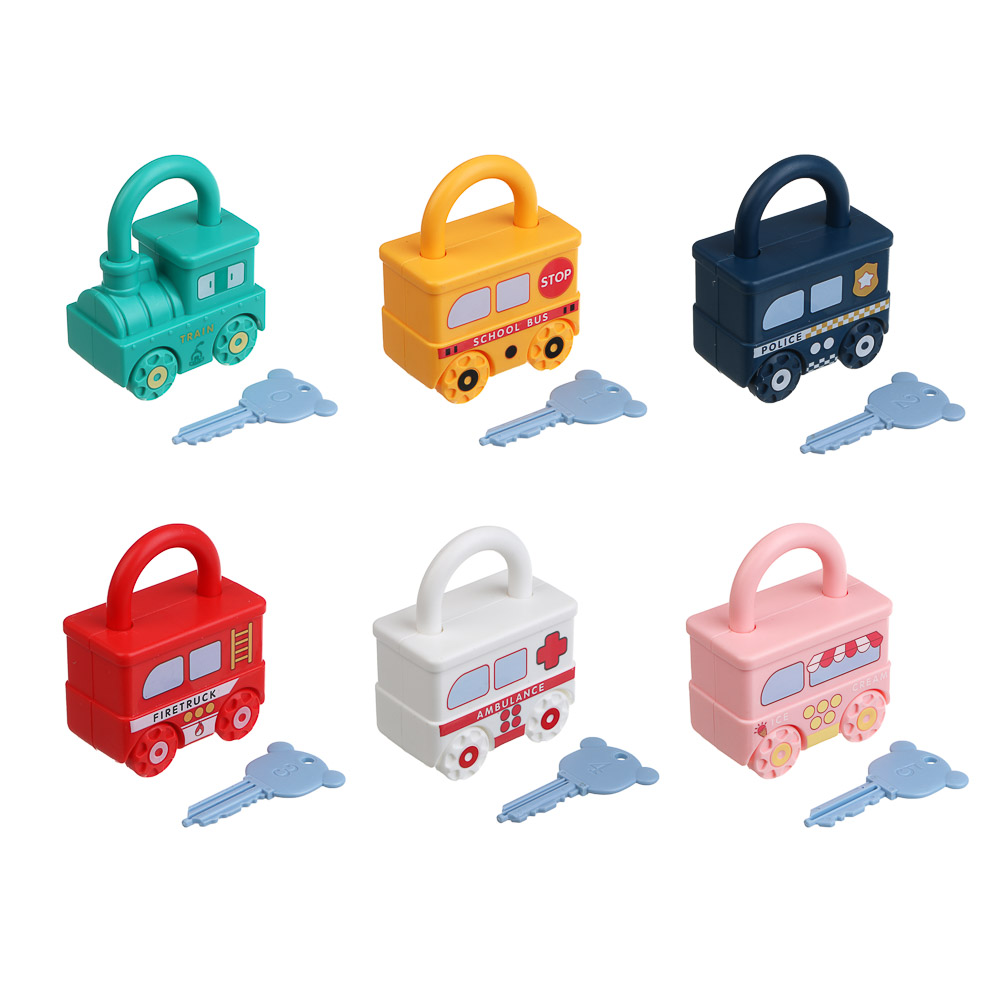 Развивающая игрушка сортер ИГРОЛЕНД "Машинка - замочек" с ключиком, PP, 9х7х3см, арт.№ 270-064