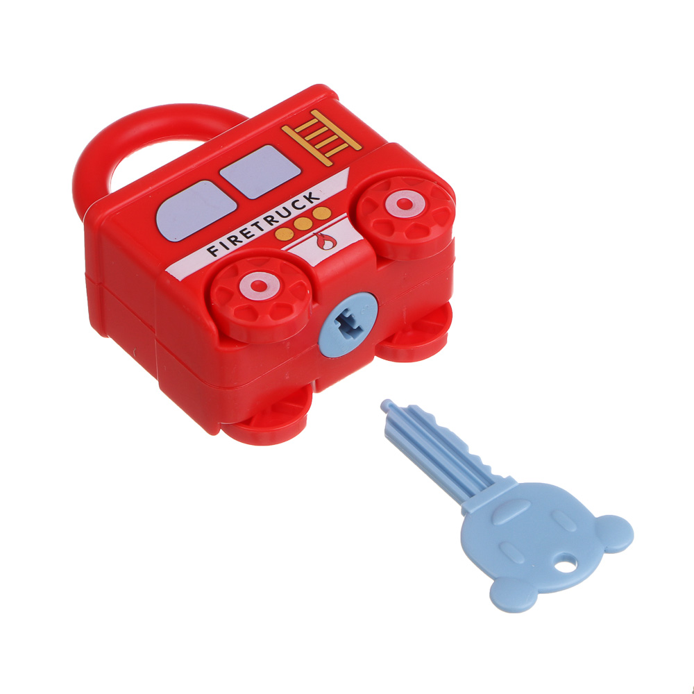 Развивающая игрушка сортер ИГРОЛЕНД "Машинка - замочек" с ключиком, PP, 9х7х3см, арт.№ 270-064