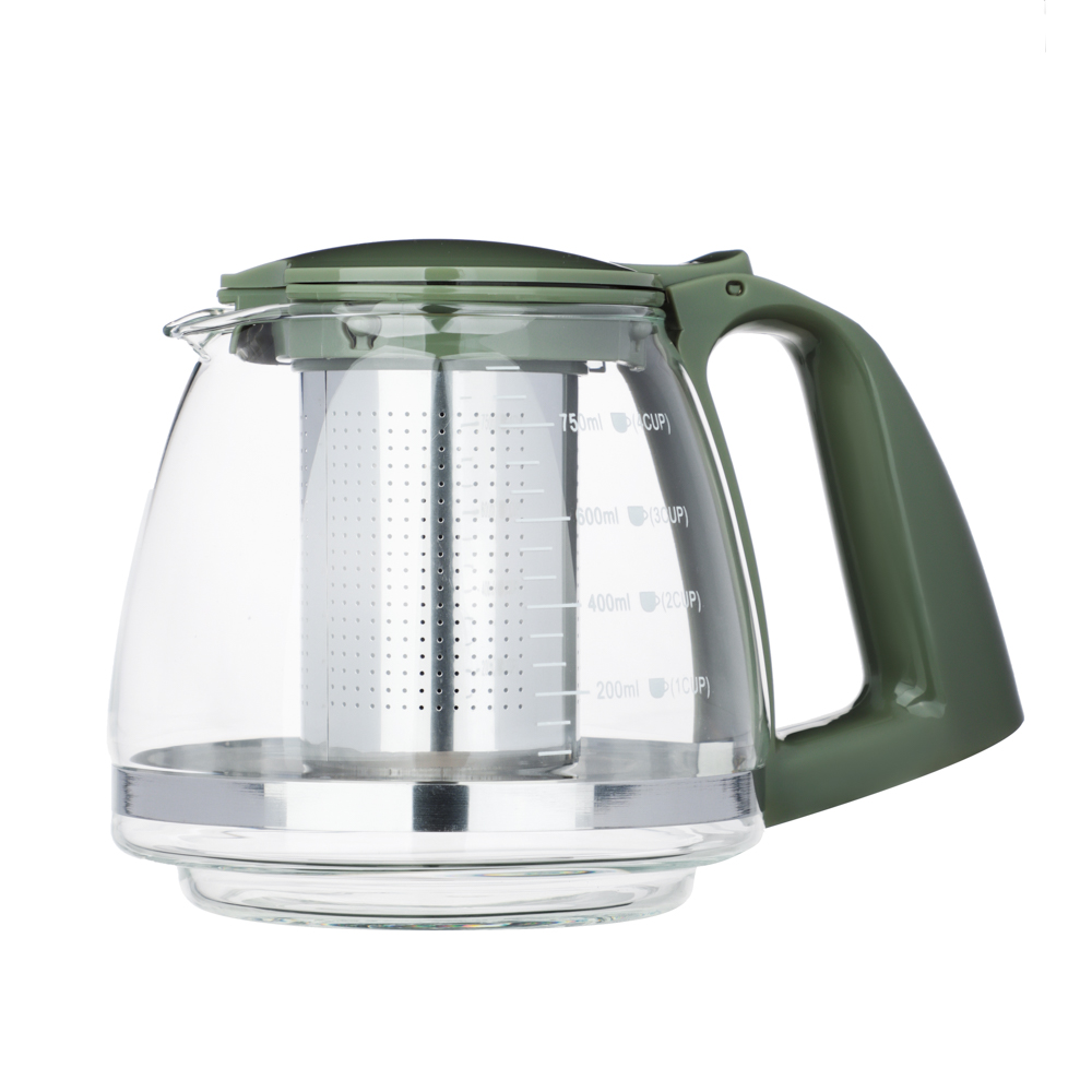 VETTA Чайник заварочный 750мл, ситечко из нержавеющей стали, стекло, полипропилен, арт.№ 850-141