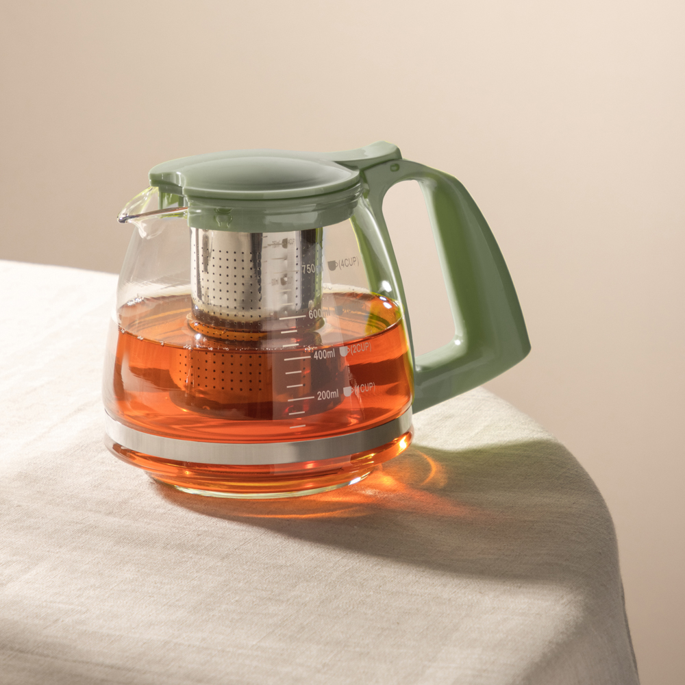 VETTA Чайник заварочный 750мл, ситечко из нержавеющей стали, стекло, полипропилен, арт.№ 850-141