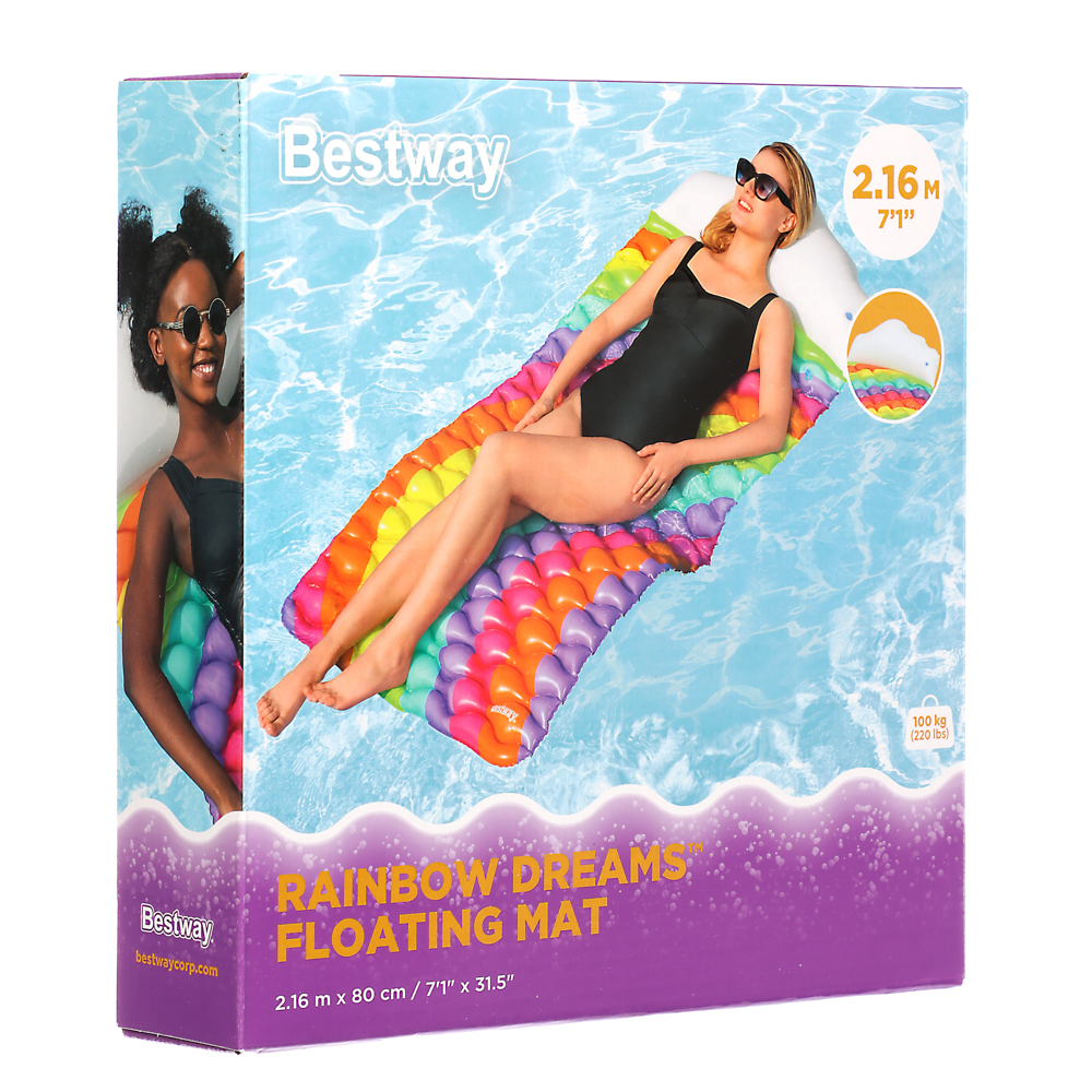 BESTWAY Надувной матрас RAINBOW DREAMS, 216x80см, 44107, арт.№ 036-053
