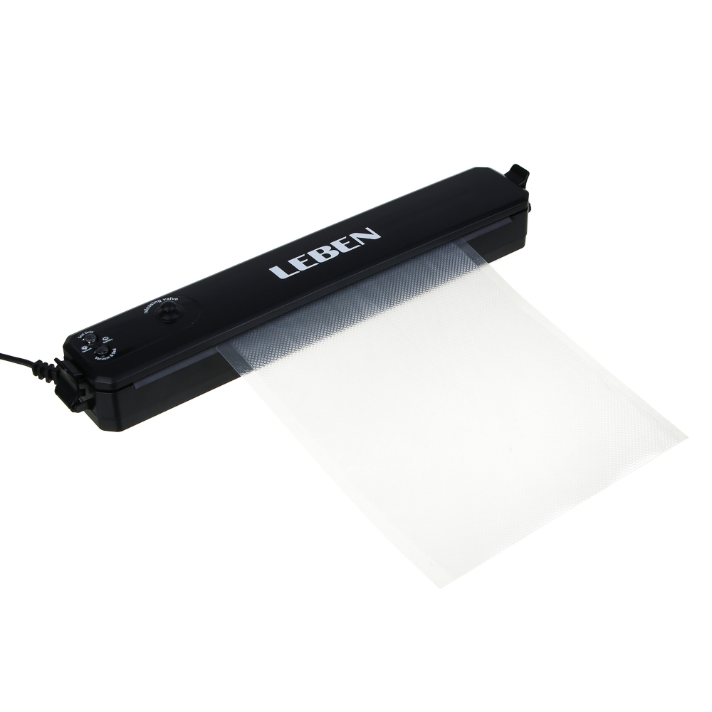 LEBEN Вакууматор бытовой, от сети, 100 Вт, 10 пакетов 20x25 см в комплекте, арт.№ 288-026