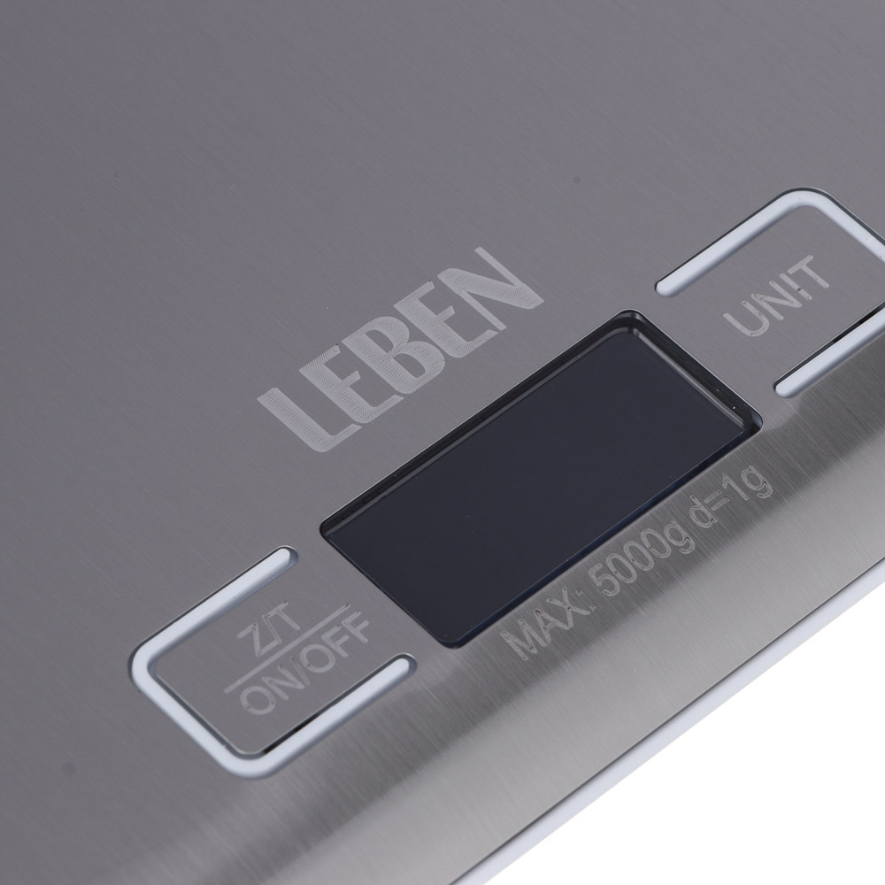 LEBEN Весы кухонные, от 2хААА не в комп, металл, до 5 кг, арт.№ 268-065