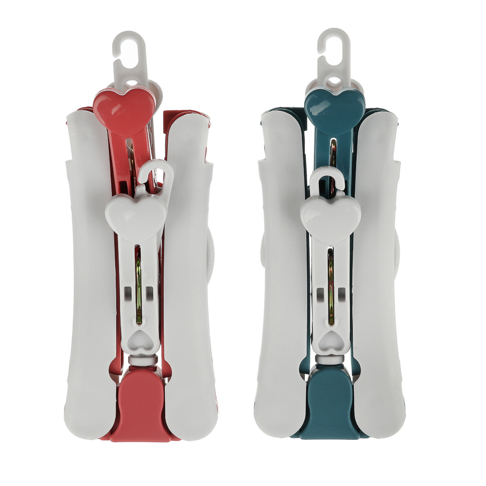 VETTA Вешалка дорожная складная с прищепками, полипропилен, 38,5х15,5см, 2 цвета, арт.№ 456-099