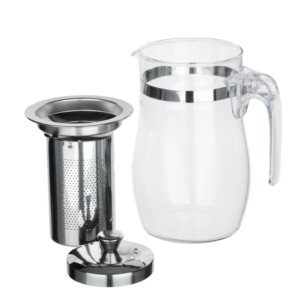 VETTA Чайник заварочный 700мл с ситечком, нерж.сталь, стекло, полистирол, арт.№ 850-196