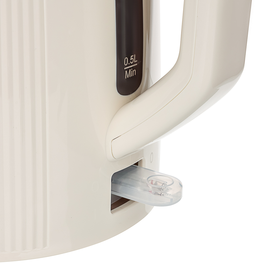 LEBEN Чайник электрический, 1,7 л, 2200 Вт, скрытый нагр. элемент, пластик, бежевый, арт.№ 291-123