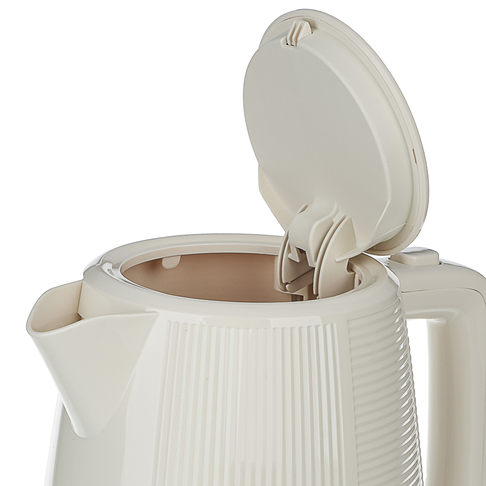 LEBEN Чайник электрический, 1,7 л, 2200 Вт, скрытый нагр. элемент, пластик, бежевый, арт.№ 291-123