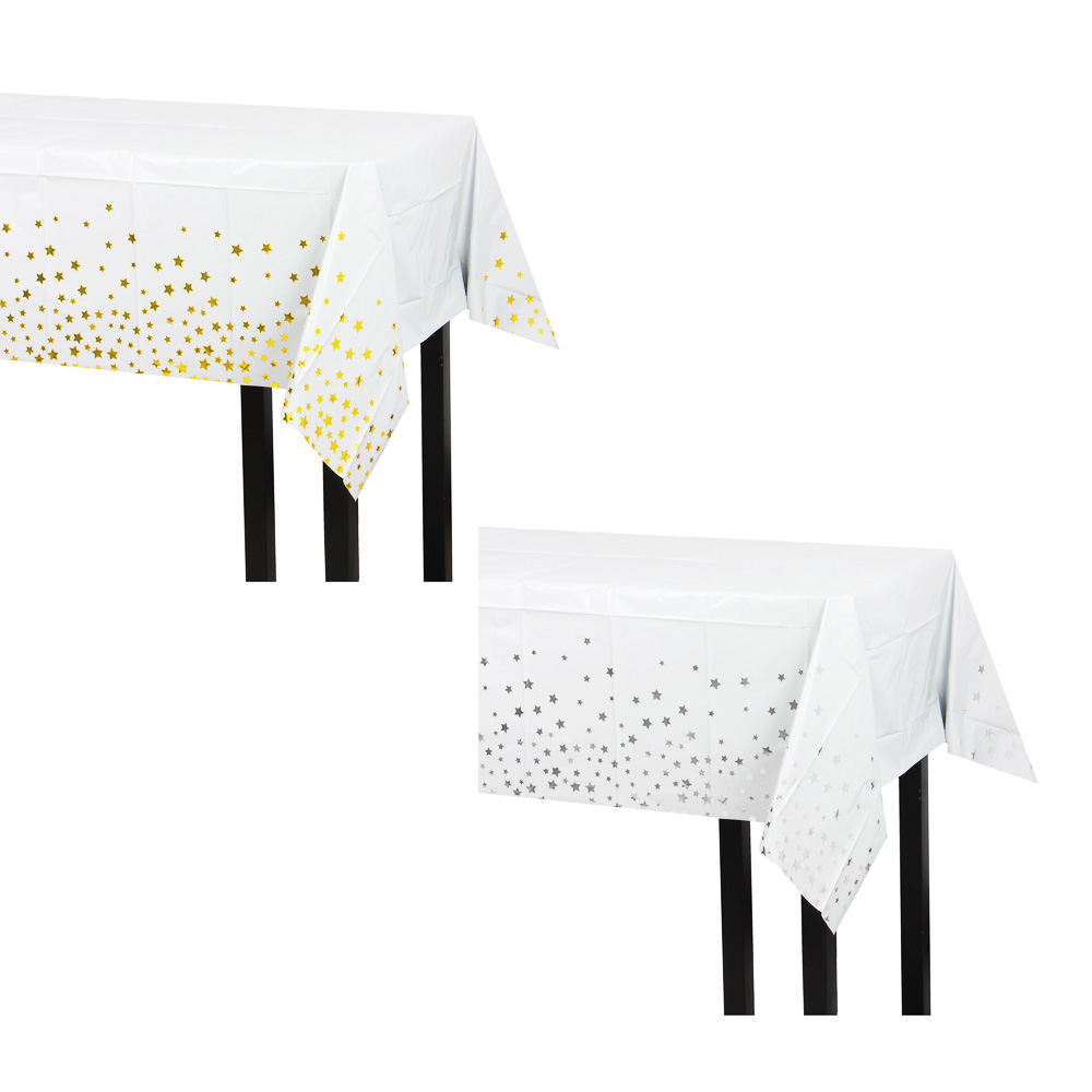 Скатерть праздничная тм Fntastic, с фольгированным слоем, 137x183см, звезды, 2 цвета, арт.№ 530-338