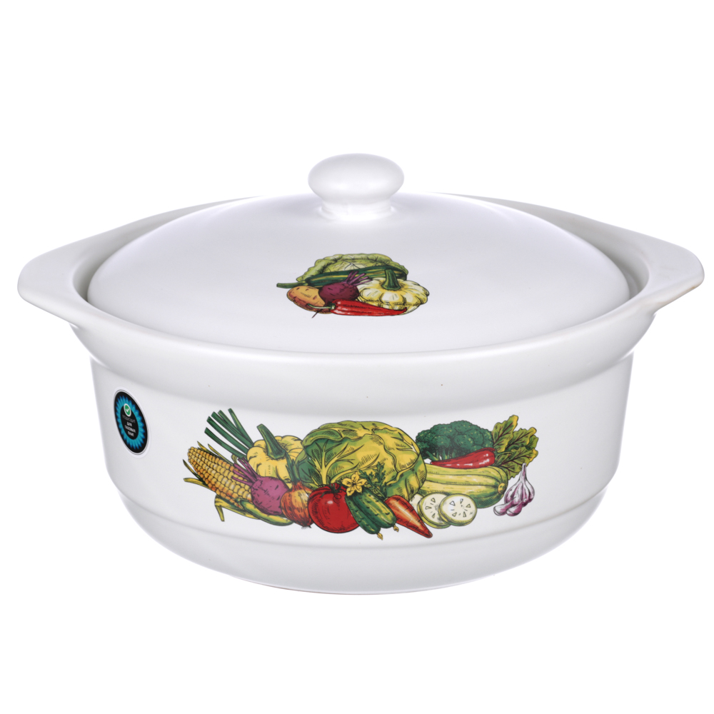 MILLIMI Аппетит Кастрюля керамическая с крышкой, 3 л, 2 дизайна, арт.№ 826-259