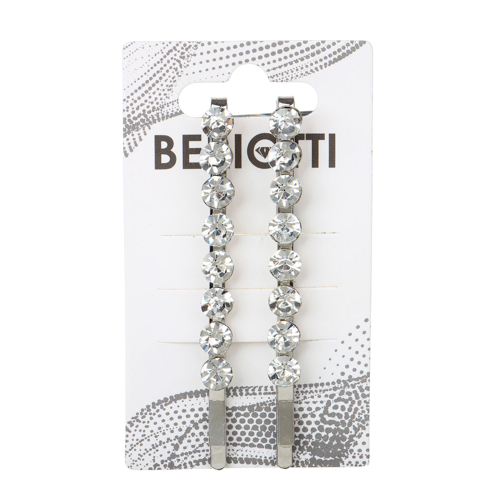 BERIOTTI Заколка-зажим 2шт, 7см, металл, пластик, 2 цвета, арт.№ 321-291