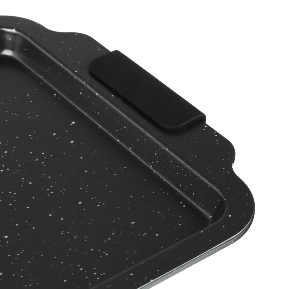 SATOSHI Лион Противень плоский 35x25x1,6 см, антипригарное покрытие Мрамор, силиконовые ручки, арт.№ 849-255