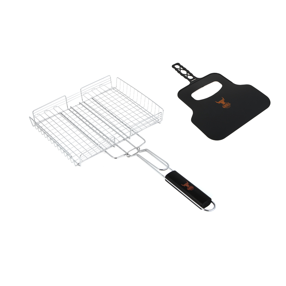 Решетка-гриль хром. тм GRILLBOOM, 56х(23х30х4) см, веер 20х30 см, арт.№ 104-005