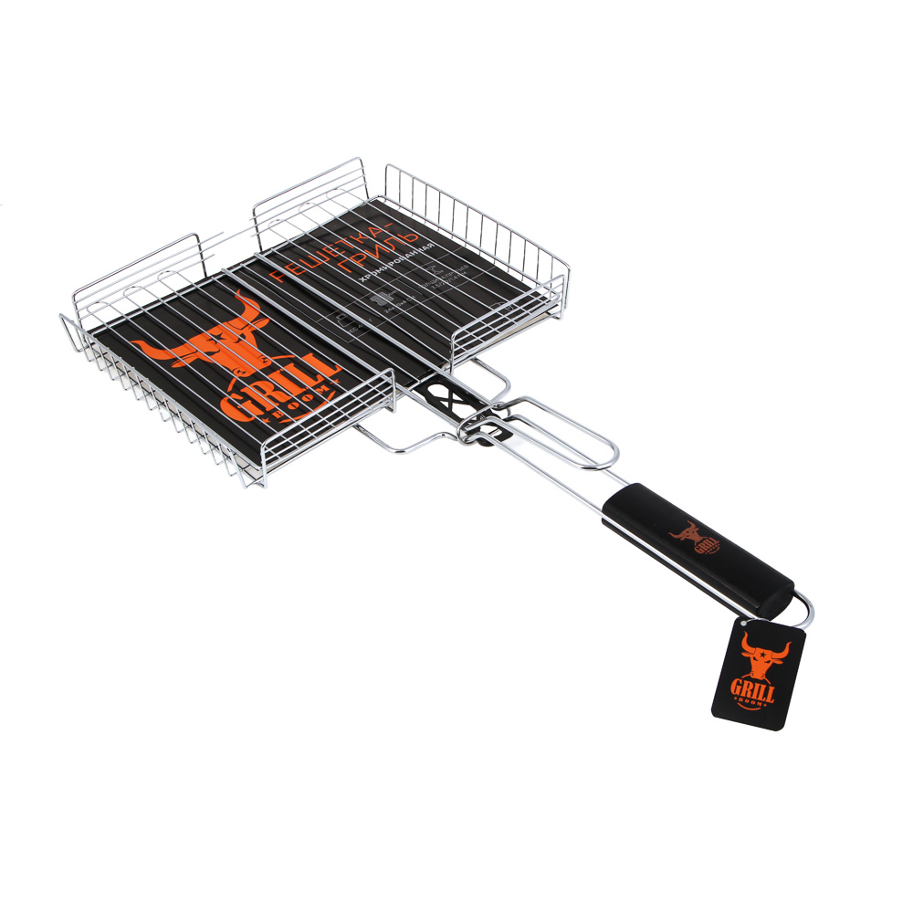 Решетка-гриль хром. тм GRILLBOOM, 56х(23х30х4) см, веер 20х30 см, арт.№ 104-005