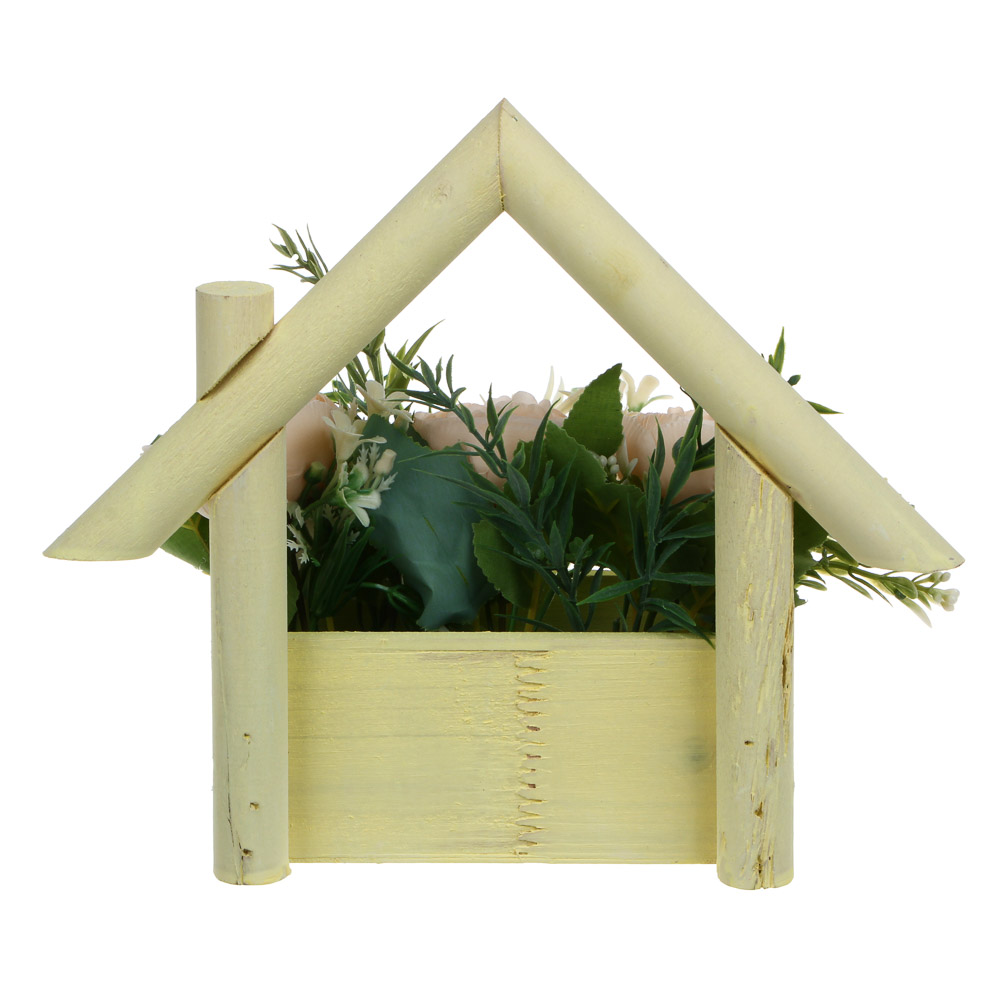 Композиция искусственных цветов в декоративном кашпо, 23x9x20 см, 4 цвета, арт.№ 501-552