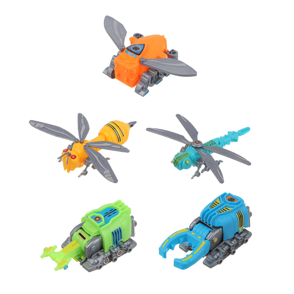 ИГРОЛЕНД Конструктор 2в1 Робот-насекомое, РР, 10х8 см, 3 дизайна, арт.№ 859-093