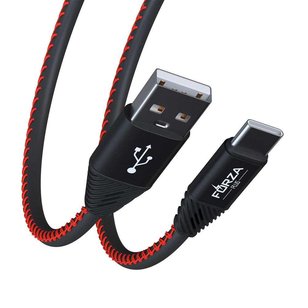 Кабель для зарядки USB(A)-Type C FORZA Премиум, 1м, 2А, кожаная оплётка, 5 цветов, пакет, арт.№ 443-011