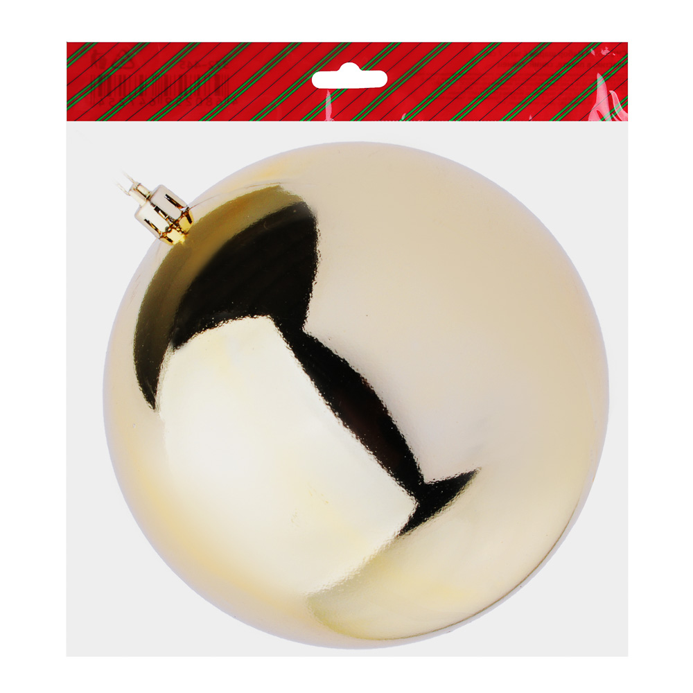 СНОУ БУМ Шар 12см, пластик, 1шт, в пакете, красный и золотой, арт.№ 372-419