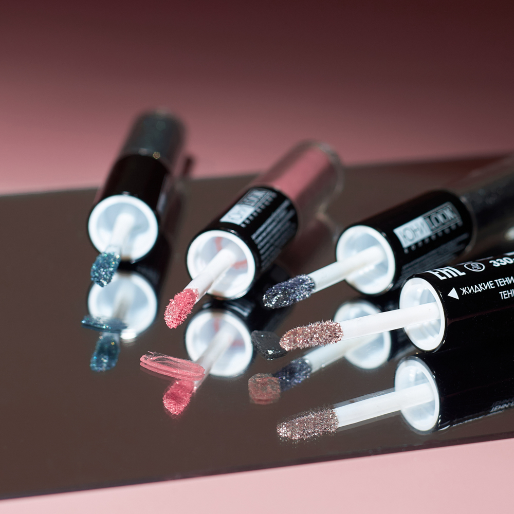 ЮНИLOOK Тени мерцающие: тени-пудра + жидкие тени, 3,2гр, 4 тона, ТВ-2, арт.№ 330-327