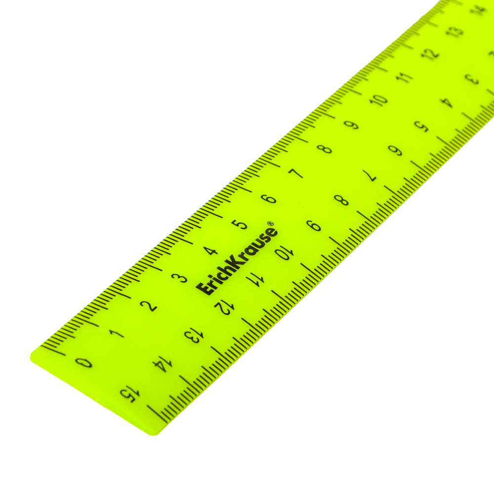 Erich Krause Линейка 15см "Неон Солид", пластик, 4 ярких цвета, 50568, арт.№ 612-015