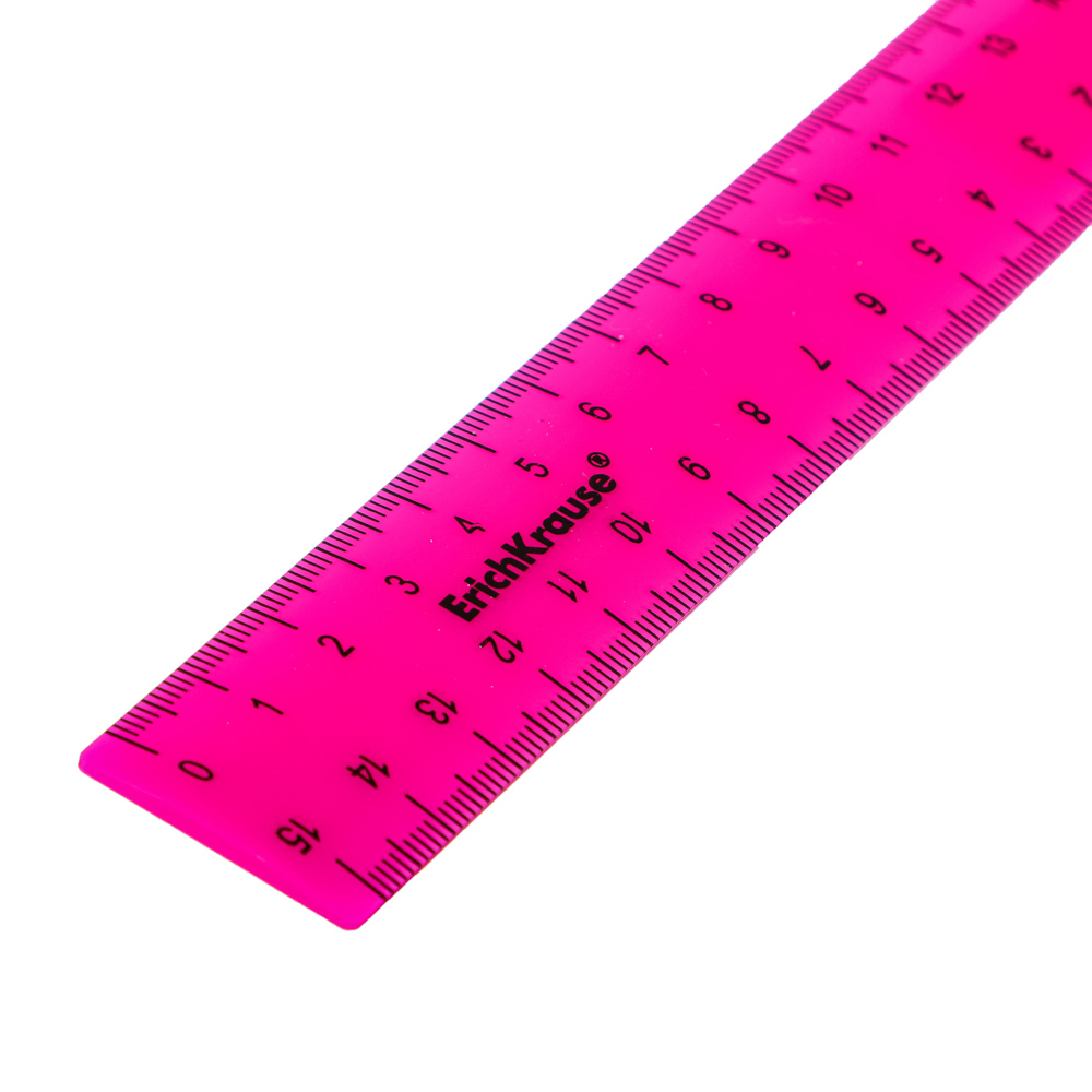 Erich Krause Линейка 15см "Неон Солид", пластик, 4 ярких цвета, 50568, арт.№ 612-015