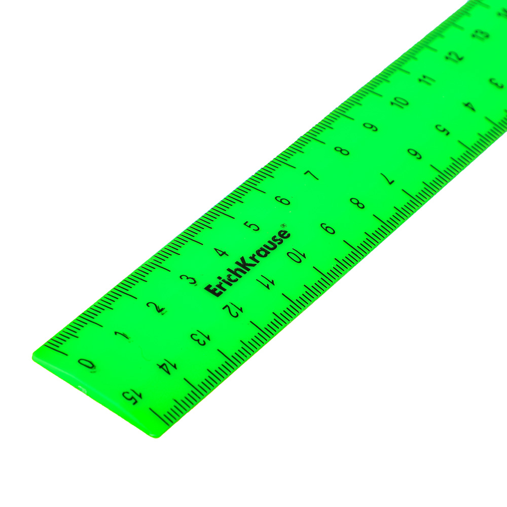 Erich Krause Линейка 15см "Неон Солид", пластик, 4 ярких цвета, 50568, арт.№ 612-015