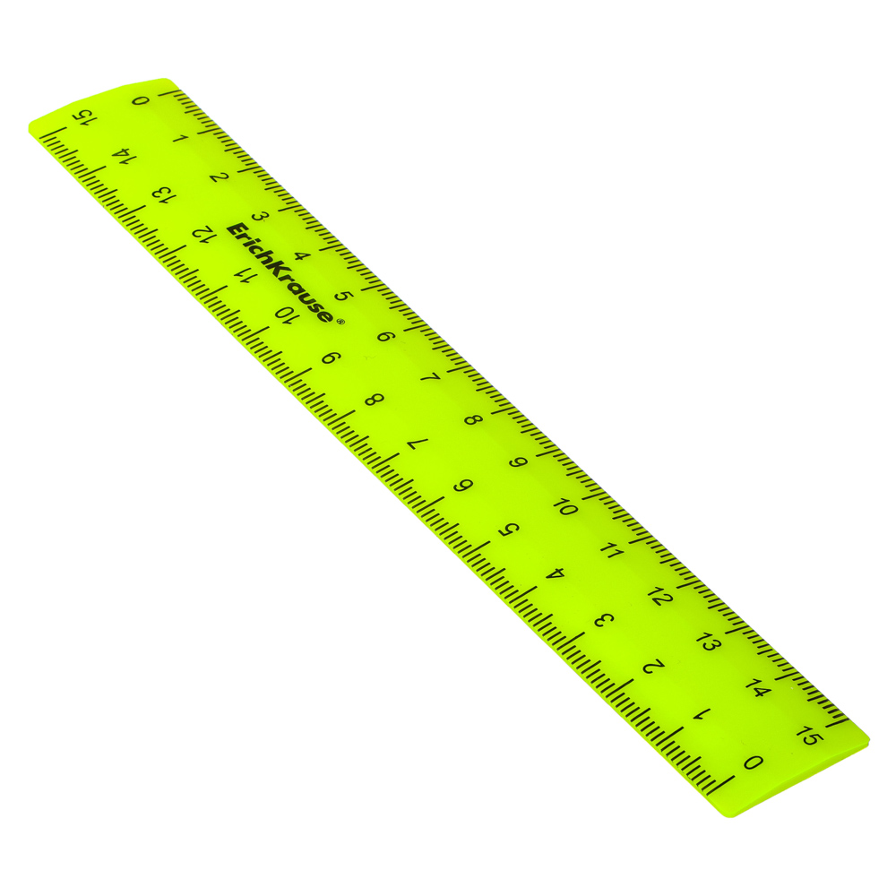 Erich Krause Линейка 15см "Неон Солид", пластик, 4 ярких цвета, 50568, арт.№ 612-015