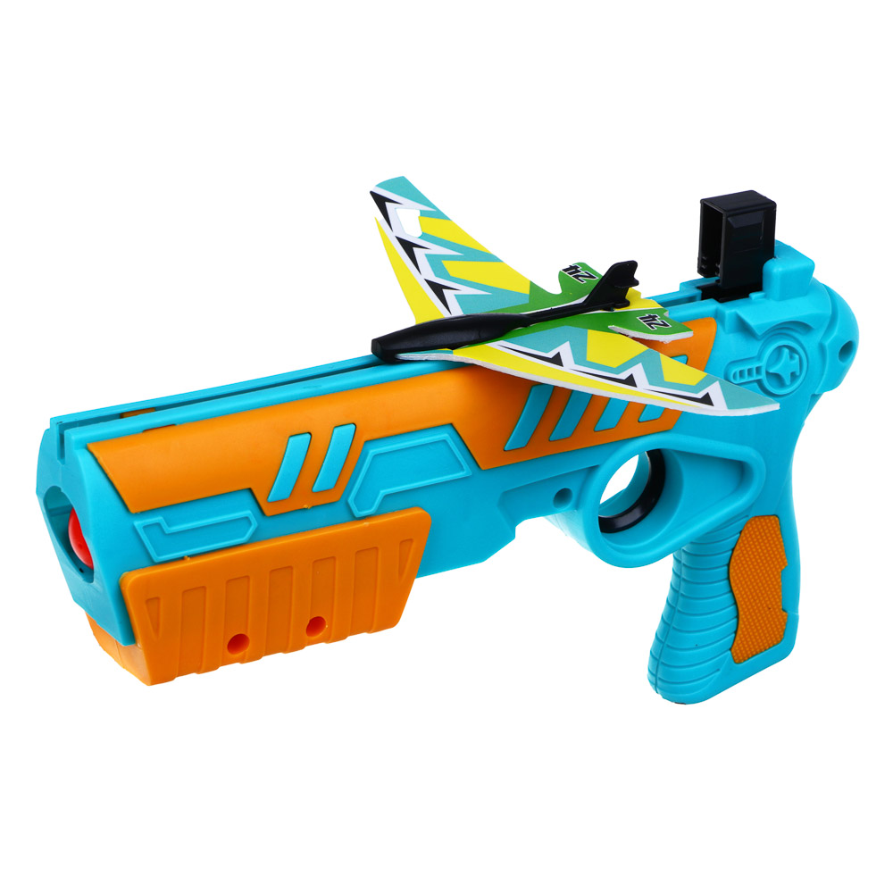 SILAPRO Набор для воздушного боя (пистолет-1шт., самолет 14х6.5см-4шт., мяч 3шт.), ABS, пенопласт, арт.№ 134-229