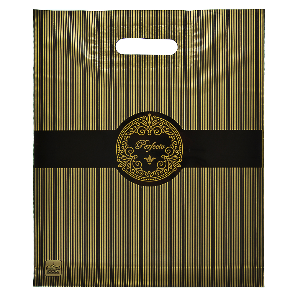 Пакет ПНД Серия Перфекто с вырубной ручкой, L 37х30см, 90мкм,5 дизайнов, арт.№ 507-868