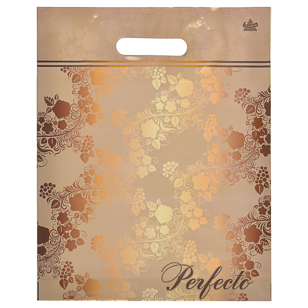 Пакет ПНД Серия Перфекто с вырубной ручкой, L 37х30см, 90мкм,5 дизайнов, арт.№ 507-868