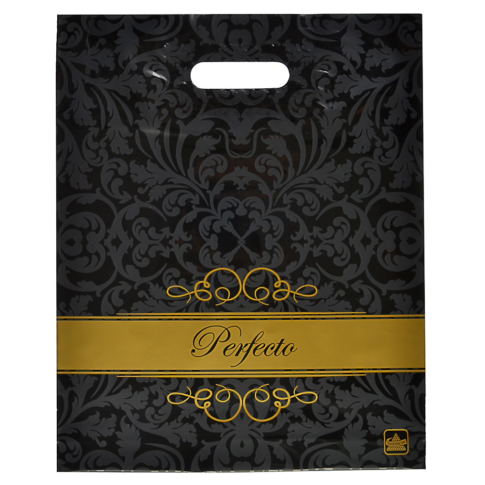 Пакет ПНД Серия Перфекто с вырубной ручкой, L 37х30см, 90мкм,5 дизайнов, арт.№ 507-868