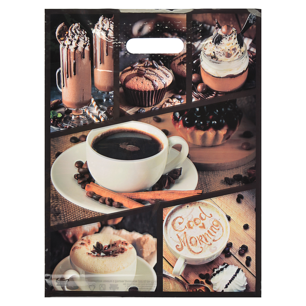 Пакет ламинированный с вырубной ручкой, L 40х31см, 60мкм, 5 дизайнов, арт.№ 507-871