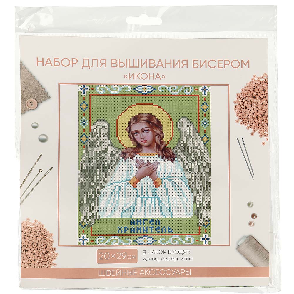 Набор для вышивания бисером "Икона" (канва 20х29см, бисер, игла), 12 дизайнов, арт.№ 366-013