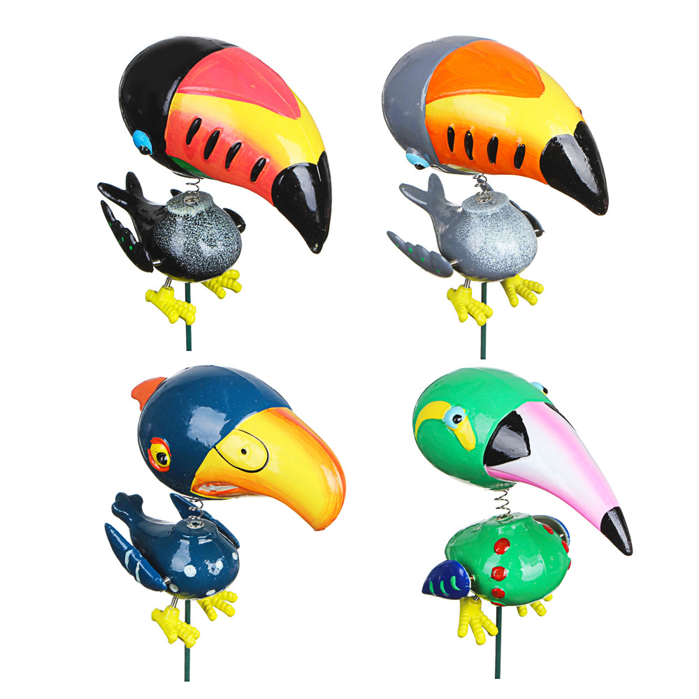 INBLOOM Фигурка на стержне 60см "Тукан", пластик, 4 дизайна, арт.№ 153-110