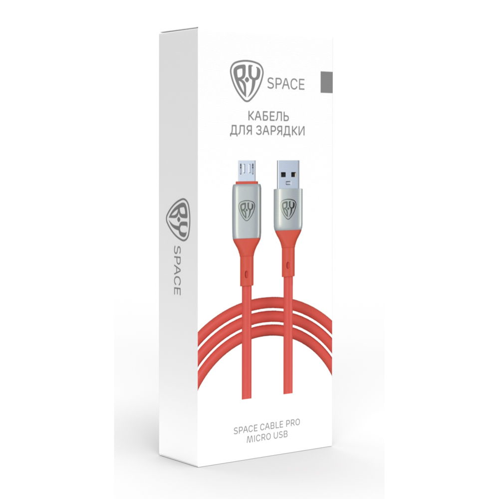 Кабель для зарядки USB(A)-microUSB BY Space Cable Pro, 1м, быстр зар QC3.0, штекер металл, красный, арт.№ 931-191