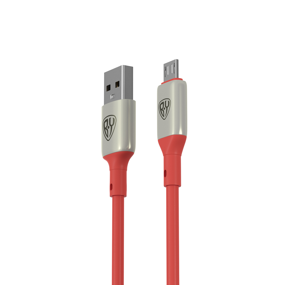 Кабель для зарядки USB(A)-microUSB BY Space Cable Pro, 1м, быстр зар QC3.0, штекер металл, красный, арт.№ 931-191