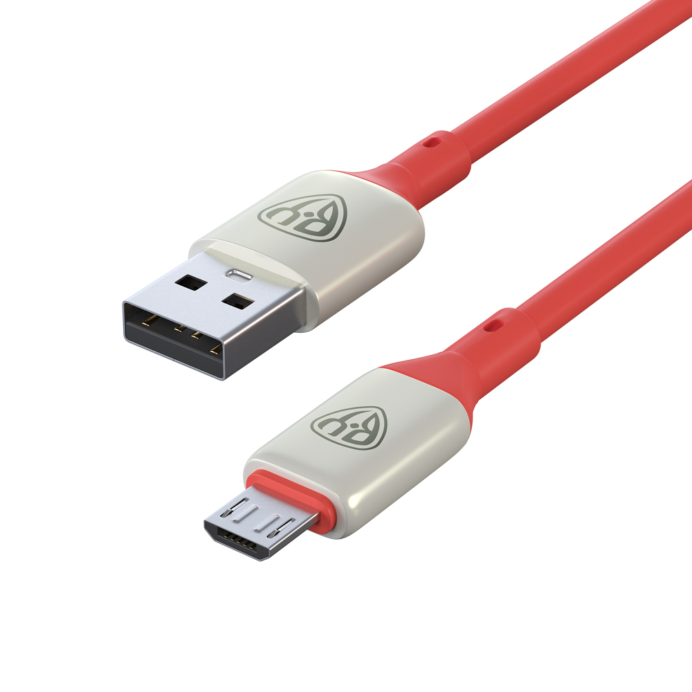 Кабель для зарядки USB(A)-microUSB BY Space Cable Pro, 1м, быстр зар QC3.0, штекер металл, красный, арт.№ 931-191