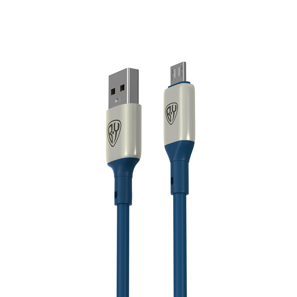 Кабель для зарядки USB(A)-microUSB BY Space Cable Pro, 1м, быстр зар QC3.0, штекер металл, синий, арт.№ 931-186