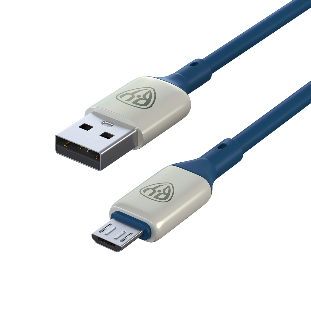 Кабель для зарядки USB(A)-microUSB BY Space Cable Pro, 1м, быстр зар QC3.0, штекер металл, синий, арт.№ 931-186