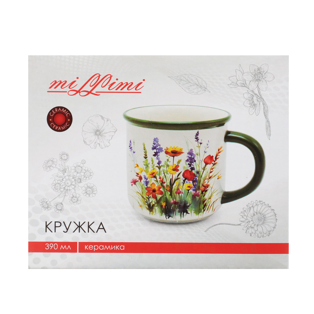 MILLIMI Полевые цветы Кружка, 390мл, керамика, арт.№ 824-018